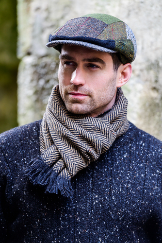 Men's Irish Flat Cap Patch Cap Style Woven In Ireland 100% Irish Wool Cap